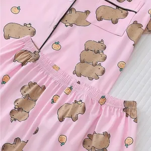Pink Teddy Bear Pajama Set with Piping Details thumbnail 7