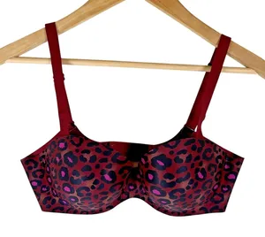 Victoria Sport‎ by Victorias Secret Bra Sz 32C Burgundy Red Leopard Print thumbnail 1