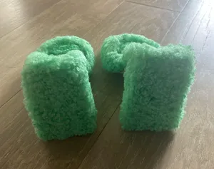 Dollskill Lemon Drop green fuzzy furry kitten heels 7.5 NEW thumbnail 2