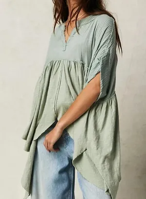 Free People Sugar Rush Babydoll Asymmetrical Hem Short Sleeve Top thumbnail 3
