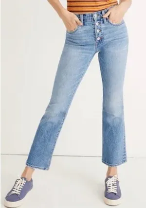 Madewell Cali Demi Boot Jeans Size‎ 25 Blue Dory Wash Comfort Stretch Pant Retro thumbnail 1
