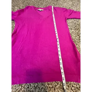 LOFT Magenta Pink‎ V Neck Long Sleeve Sweater Top Women's Size Small thumbnail 5