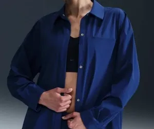 Nike 24.7 Perfect Stretch Oversized Long Sleeved Top Royal Blue Women's Medium M thumbnail 1