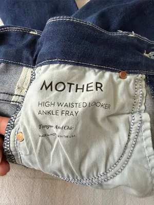MOTHER Dark Blue Slim Fit Jeans thumbnail 7