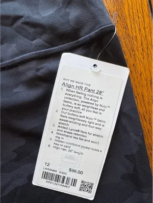 Lululemon Align High Rise 28” Heritage 365 Camo Deep Coal Black Size 12 NWT thumbnail 5