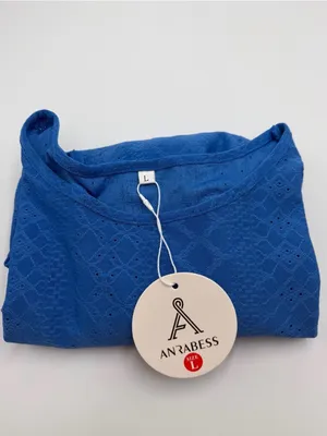 ANRABESS Women’s Sleeveless Eyelet Swim Cover Up Dress Blue Size Large NWT thumbnail 6
