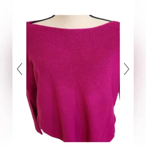 Chelsea & Theodore Cashmere Blend Sweater Fuchsia Sweater Women’s Size XL Soft thumbnail 2