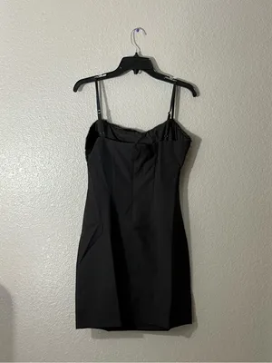 Naked Wardrobe Black Faux Fur Trim Mini Dress Sexy Date Night Club Prom Party thumbnail 8