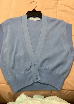 Love For Humanity Blue Cropped Sweater Best thumbnail 1