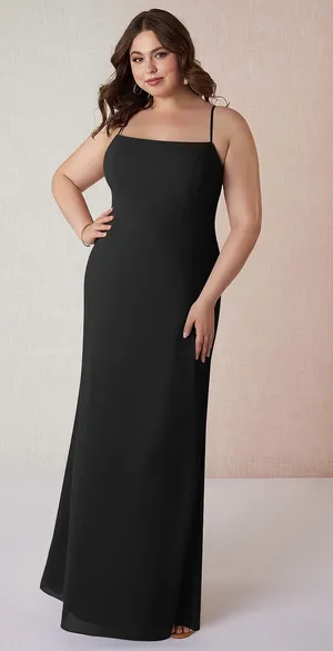 Azazie Tayla Dress Size 14 Bridesmaid Black Chiffon V-Back Side Boning Wedding thumbnail 1