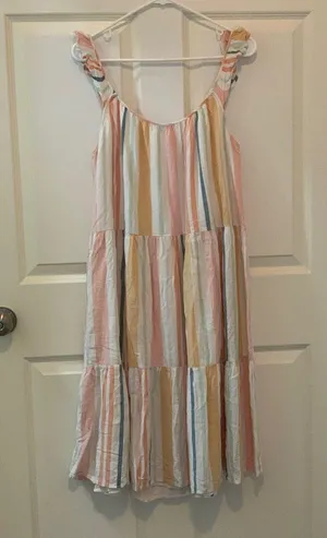 Rails Striped Tiered Multicolor Sleeveless Dress. Size-Large thumbnail 3