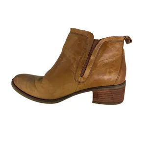 Korks Ankle Boots Womens 7.5M Tan Leather Q43316 Block Heel Chelsea Booties Boho thumbnail 2