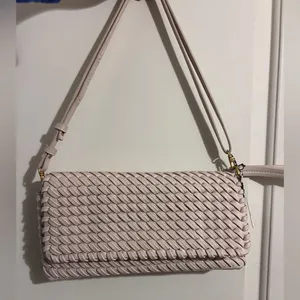 ZARA Woven Braided Clutch Wristlet‎ Purse New Cream thumbnail 4