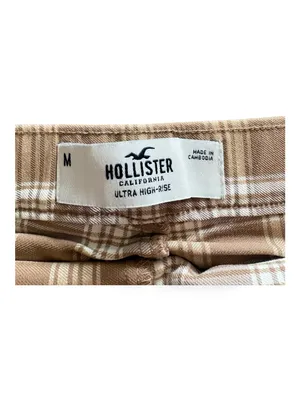 Hollister Brown Plaid A-Line Mini Skort thumbnail 2