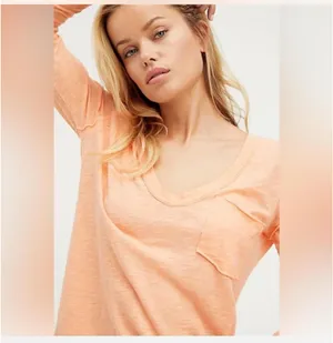 Free People Betty Scoop Neck Long Sleeve Top thumbnail 4