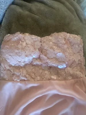 Foreign Exchange Vintage baby Pink sequins fairy chiffon layered strapless dress thumbnail 7