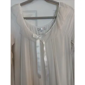 Vtg Princess Nightgown Small Bridal Peignoir White‎ Puff Sleeve Honeymoon Ruffle thumbnail 4