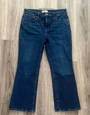 Madewell Dark Blue Flare Jeans Size 30 Mid Rise Kick Out Denim thumbnail 1