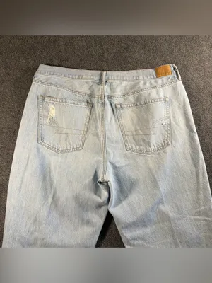 American Eagle Outfitters Women's Straight High Rise Distressed Jeans Size 18 thumbnail 2