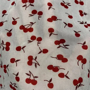 Romwe Coquette girl cherry print mesh lace trim sweetheart neckline dress red white xs thumbnail 5