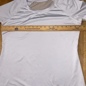 Soybu Womens Light Gray Short Sleeve Mesh Back Athletic Workout‎ T-Shirt Size L thumbnail 3