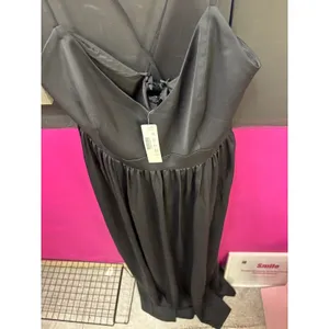 J.Crew‎ Black Satin V-Neck Lace-Up Back Maxi Dress G3513 Womens 12 NEW thumbnail 4