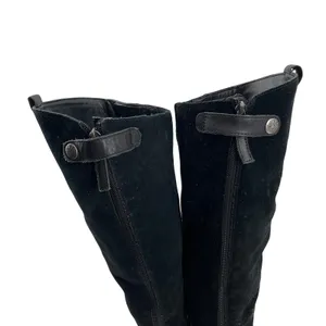 Sam Edelman‎ Black Leather Suede Knee High Boots Size 8M Side Zip thumbnail 7