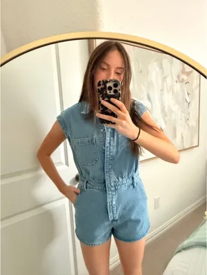 Denim Romper Blue thumbnail 2