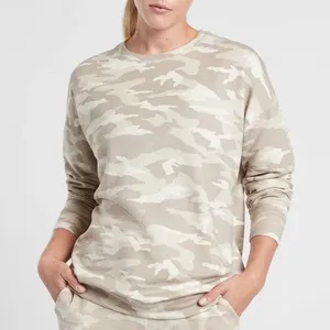 Athleta Studio to Street Camo Sweatshirt Womens S Oatmeal Beige 432058‎ thumbnail 1