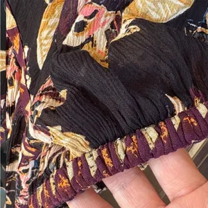 NWT Free People On The Edge Romper Black Floral Size Medium Retail $108.00 thumbnail 7
