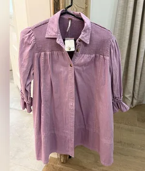 FREE PEOPLE Vanessa Denim Tunic By - Orchid Dust thumbnail 2