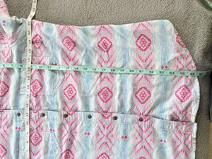 Ariat Light Blue & Pink Aztec Button-Front Shirt size L Western Serape Rodeo thumbnail 9