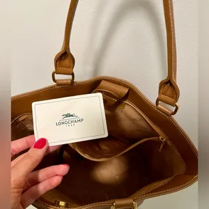 Longchamp Small Leather Tote | Brown thumbnail 6