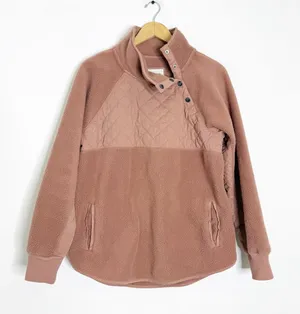 Abercrombie & Fitch Quilted Fleece Snap Pullover – Women’s Large thumbnail 1