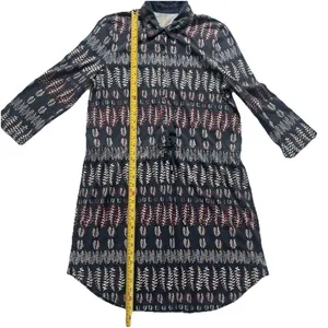 Tory Burch Drawstring Shirt Dress L Willow Fern Pima Cotton Resortwear Vacation thumbnail 6