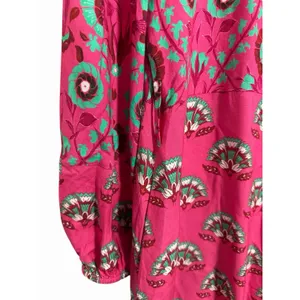 Celina‎ Moon Rose Abstract Block Print Long Sleeve Dress Women's Size Small thumbnail 9