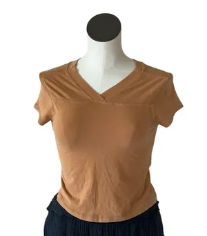 NWOT Free People Movement Hot Shot Baby Tee In Color Camel Stretch thumbnail 2