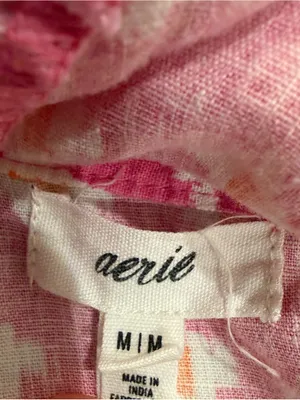 Aerie Pink Linen Blend Wrap Mini Skirt Ruffle Hem Cottagecore Medium thumbnail 10
