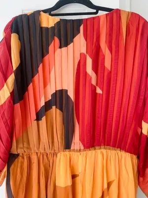 Farm Rio Pleated Wrap Front Kaftan Dress, Size S thumbnail 10