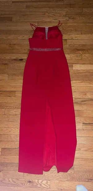 Aidan Mattox Maxi Red Formal Dress thumbnail 2