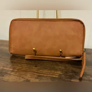 Free People Distressed Vegan Leather Wristlet Wallet thumbnail 2