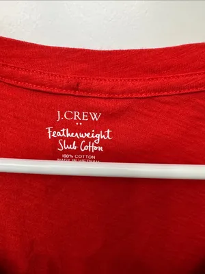 J. Crew Bright Red V-Neck Slub Cotton Tee thumbnail 2