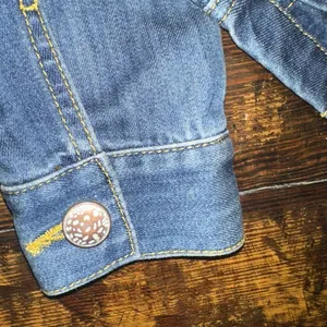 CAbi distressed cropped minimalist classic western S denim jacket thumbnail 5