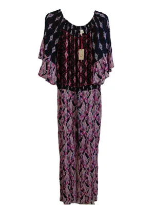 Raga by Anthropologie Boho Off-The-Shoulder Paisley Smocked Jumpsuit Size L NWT thumbnail 2