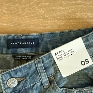 Aeropostale Baggy Jeans Super Low Rise Wide Leg Size 0 Short Blue thumbnail 3