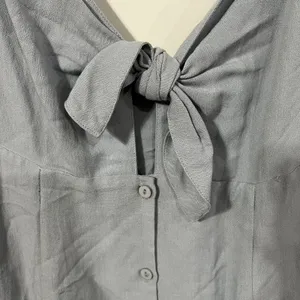 ASTR The Label S Midi Dress Light Blue Tie Front Button Down ALD42178 Summer thumbnail 7