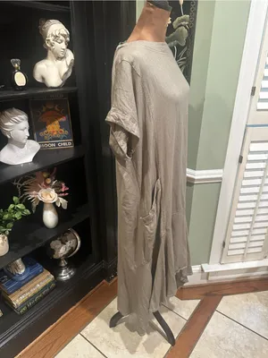 Free People Free‑Est Crisp + Cool Linen Midi Dress in Green Size Medium thumbnail 7
