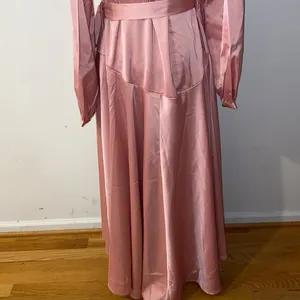 NWT! Nasty Gal Satin Long Sleeve Maxi Wrap Dress Size 6 thumbnail 12