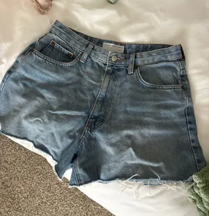 Topshop A-Line Denim Shorts Blue thumbnail 1