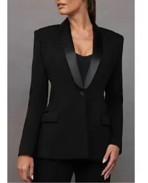 Carbon 38 Blazer with Satin Trim thumbnail 1